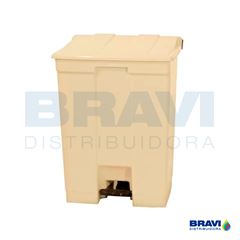 Lixeira 30l Com Pedal Bege Rf1119 Rubberm