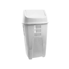 Lixeira Basculante 50l Branca Plasvale