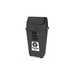 Lixeira Basculante 50l Cinza Coleta Seletiva Plasvale