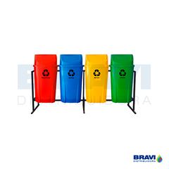 Kit Coleta Selet C/4 Lixeiras Basc 60l 