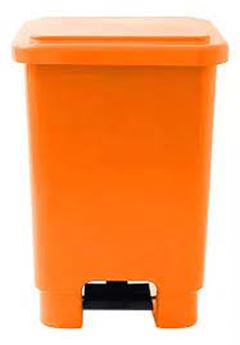 Lixeira 100l C Pedal Laranja Lar Plastic
