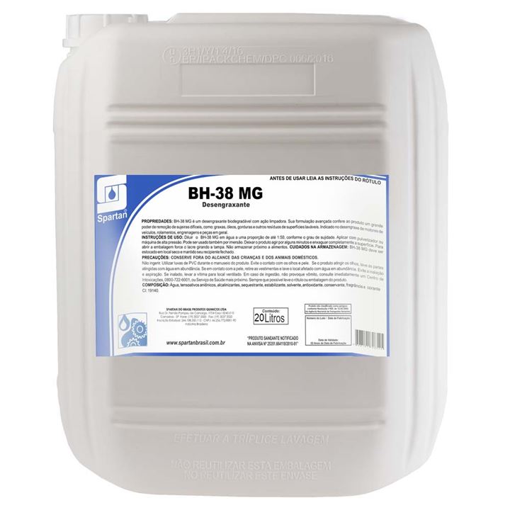 Detergente Solvente Industrial Bh-38 Mg 20l Spartan 
