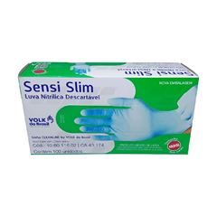 Luva Nitrílica Azul Tamanho Eg Sem Po Com 100 Unidades Volk