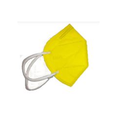 Máscara De Proteção Respiratória Kn95 Com 5 Camadas Amarela Pacote Com 10 Unidades 