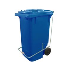Contentor Com Pedal e Roda 240 Litros Azul Lar Plasticos