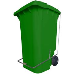 Contentor Com Pedal e Roda240 Litros Verde Lar Plasticos