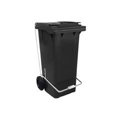 Contentor Com Pedal e Roda 240 Litros Preto Lar Plasticos