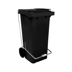 Contentor Com Pedal e Roda 120 Litros Preto Lar Plasticos 