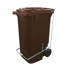 Contentor Com Pedal e Roda 120 Litros Marrom Lar Plasticos