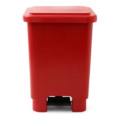 Lixeira 100 Litros Com Pedal Vermelha Lar Plástico 