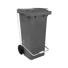 Contentor Com Pedal E Rodas 120 Litros Cinza Lar Plásticos