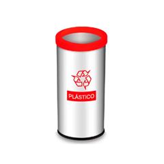 Lixeira Seletiva Com Aro Vermelha 30x60cm 40,5L Brinox