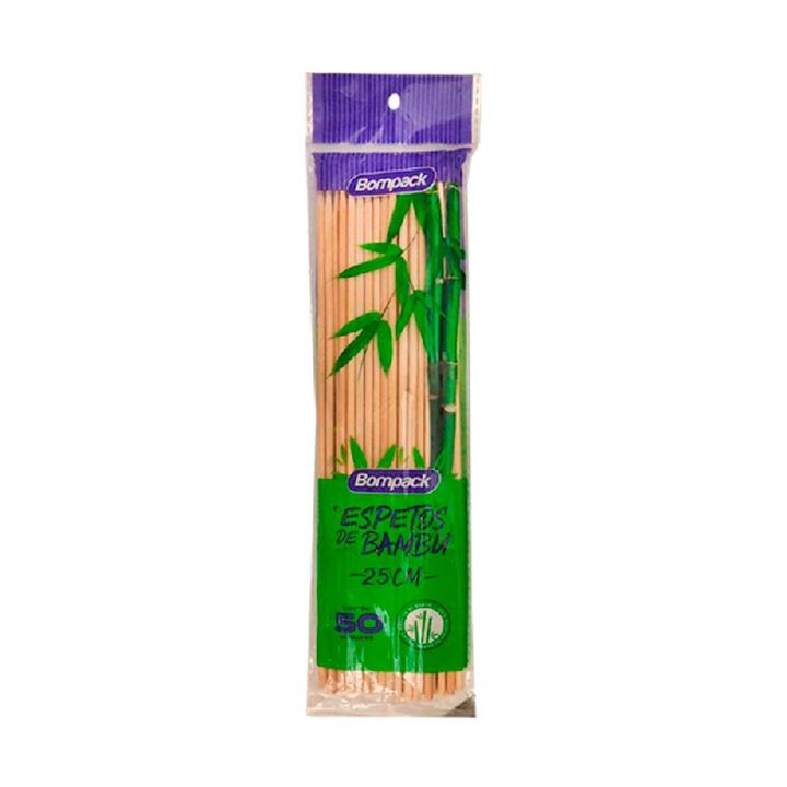 Espetos Bambu (de 18cm, 25cm e 30cm) - Braplas Embalagens