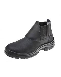 Coturno Couro  Pt Bico Plastico  N42