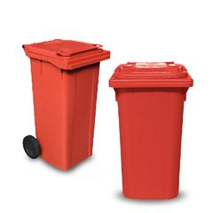 Contentor Com Pedal e Roda 120 Litros Vermelho Lar Plasticos
