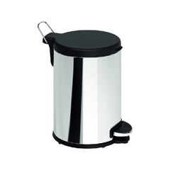 Lixeira Inox Com Pedal Tampa Preta 17x27cm 6L Brinox