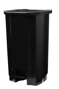 LIXEIRA PRETA C PEDAL PRETO 100L TONK