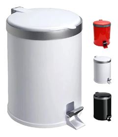 Lixeira com Pedal Branca e com aro prata 5L Viel
