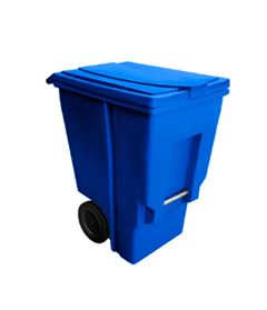 Contentor Rodas 360l Azul Lar Plastico