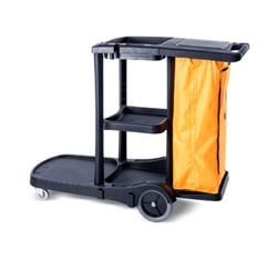 Carro Funcional Aberto Compacto Preto  E Bolsa Amarela Kunber