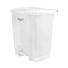 Lixeira 50 Litros Com Pedal Branca Perfect